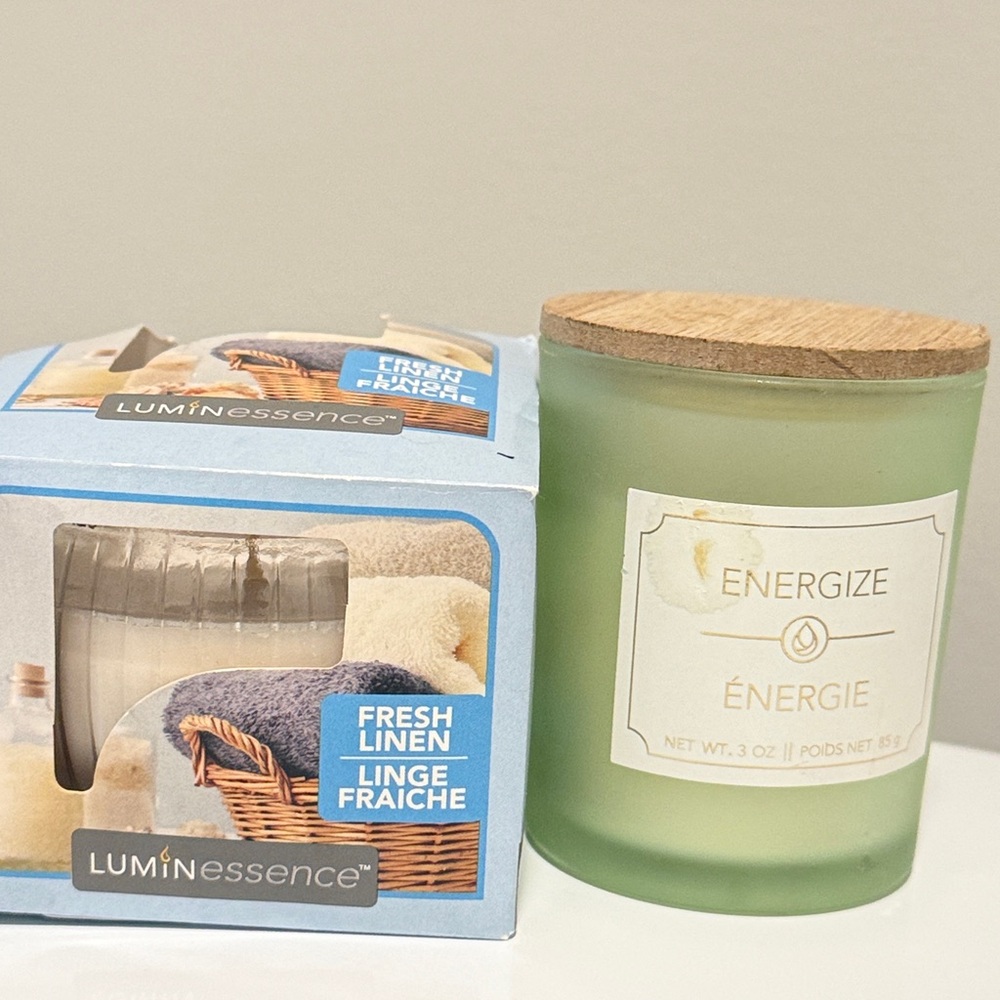 Luminessence Fresh Linen and Energize  Candle Bundle